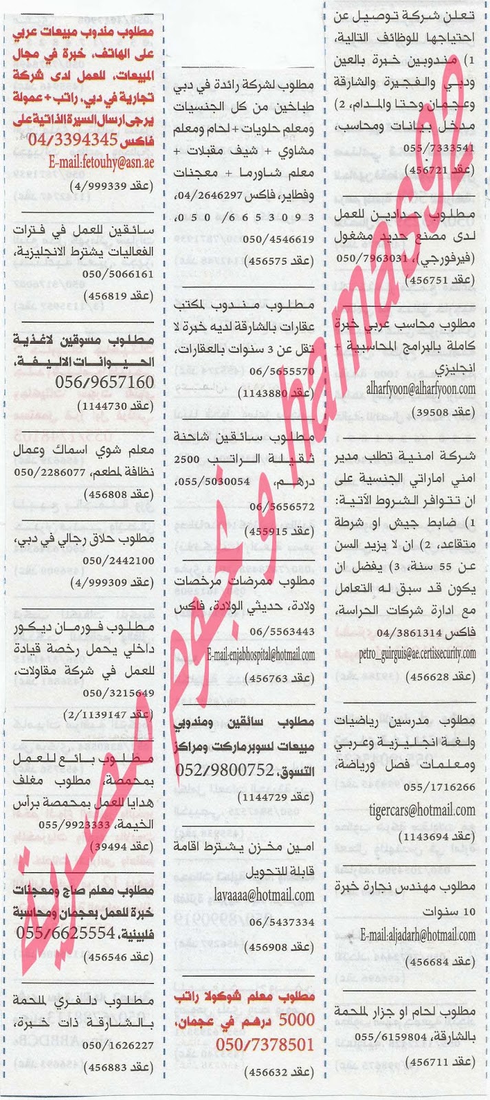 وظائف شاغرة فى جريدة الخليج الامارات الاثنين 04-11-2013 %D8%A7%D9%84%D8%AE%D9%84%D9%8A%D8%AC+3