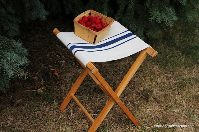 Make a vintage grain sack camp stool by House of Hawthornes, via I Love That Junk