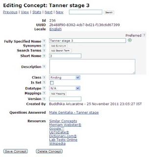 Figure 2: OpenMRS interface for Updating a record.