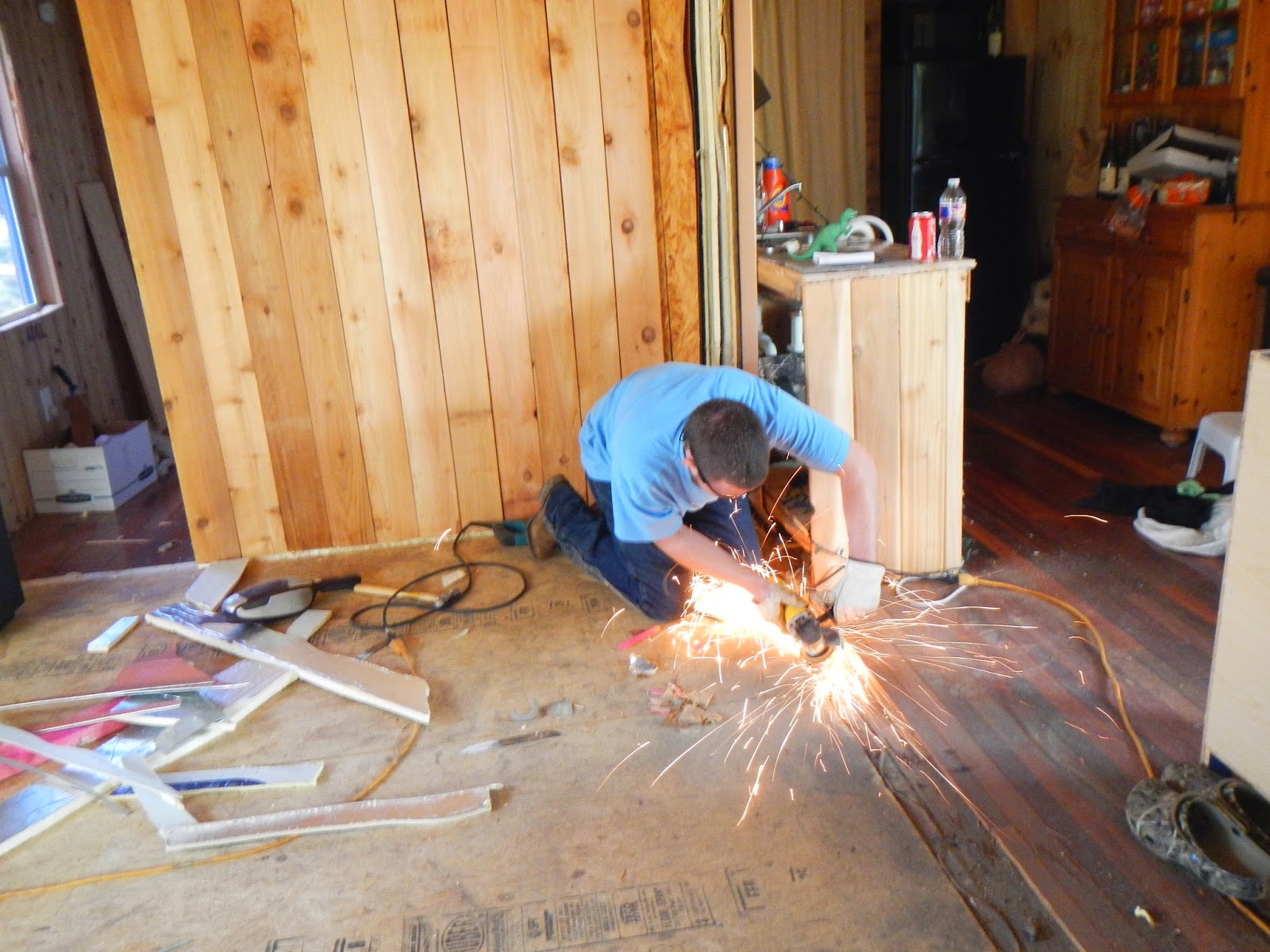 Off The Grid, Texas Cutting Opening in Shipping Container