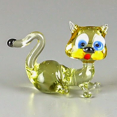 cat glass figurine