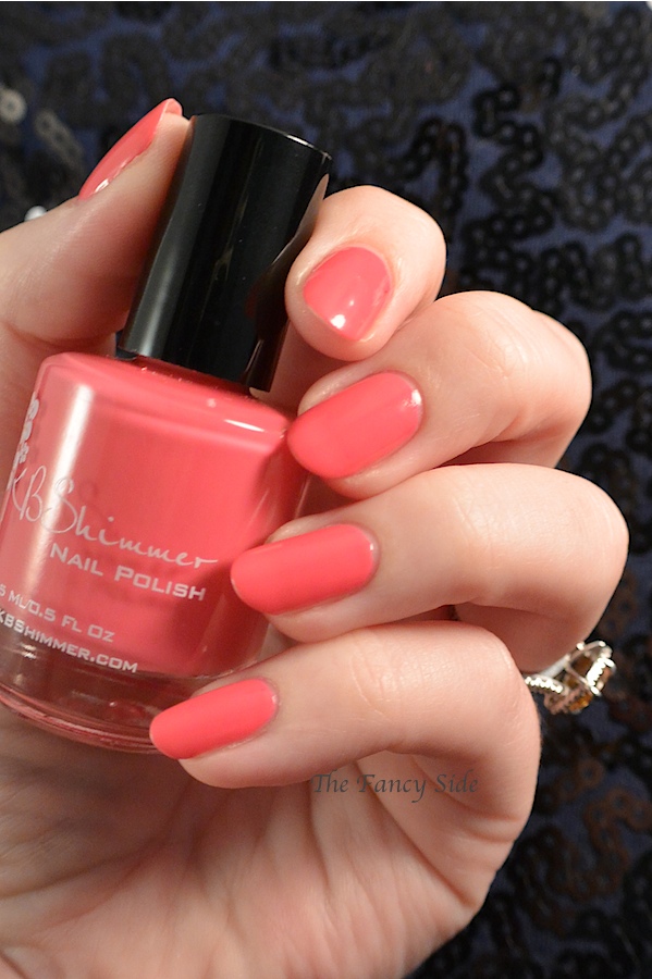 The Fancy Side: Coral nails featuring KBShimmer