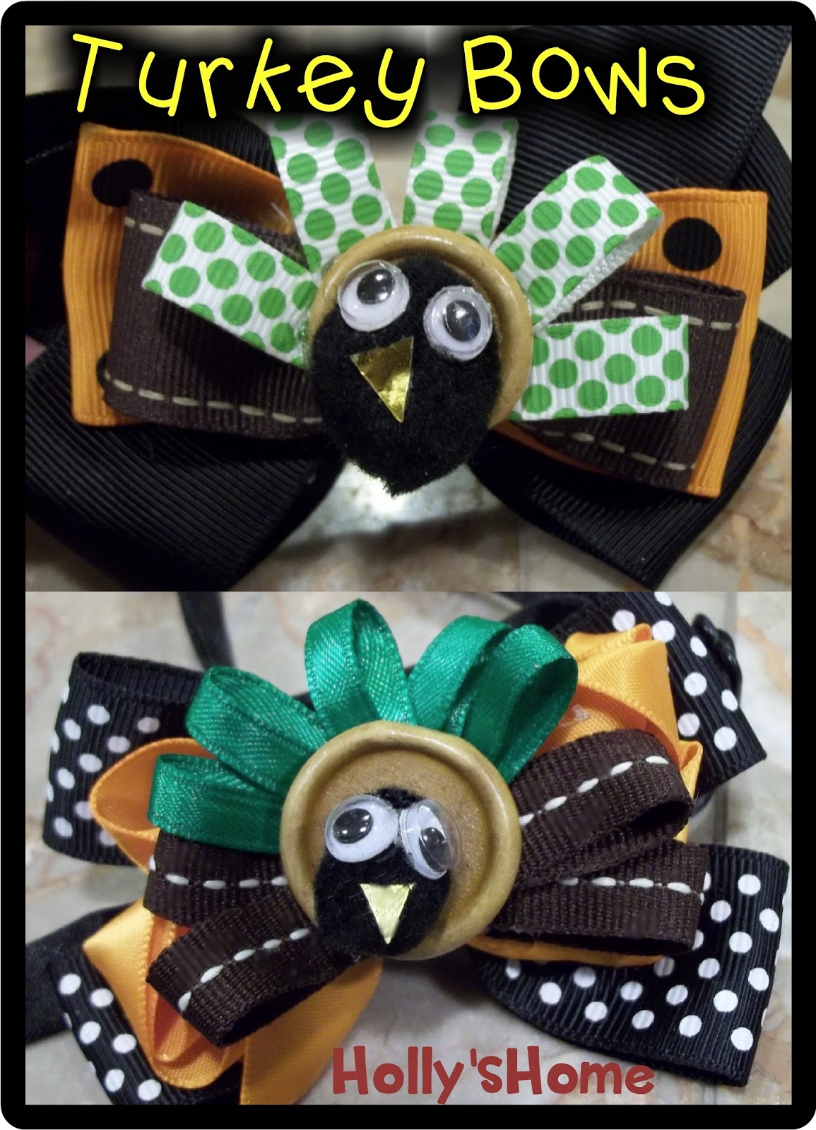 HollysHome Family Life Make a Cute Turkey Bow for Thanksgiving
