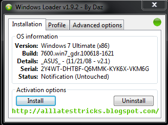 Windows 7 Loader Status Notification