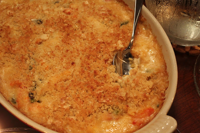 Crab and asparagus gratin