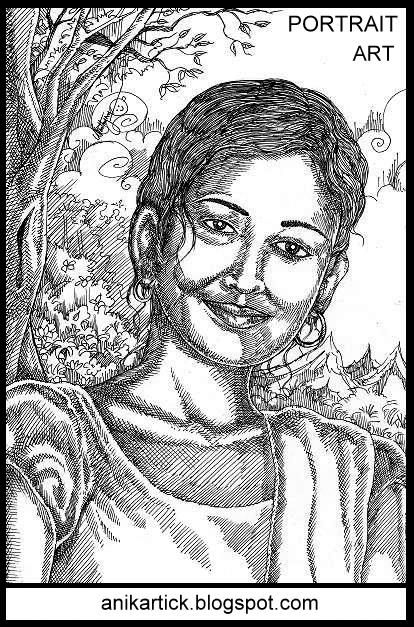 Art Drawing Illustration Painting Sketching Anikartick Portrait Works Portrait In Line Drawing Artist Anikartick Chennai Tamilnadu India