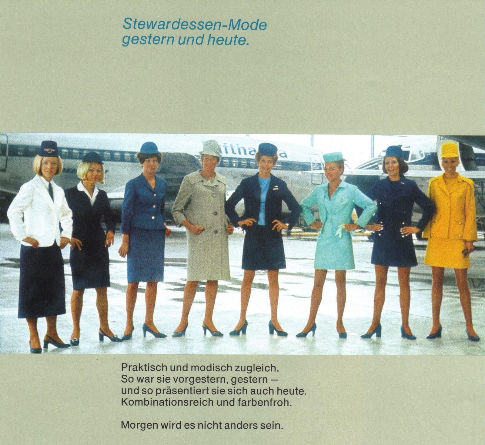 Airlines Past Present Lufthansa Stewardess Flight Attendant Brochure 1976
