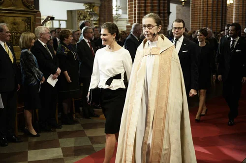 Swedish Royal Family attend church service at the Cathedral of Stockholm, Stockholm in accordance with the opening of the Swedish Parliament.
