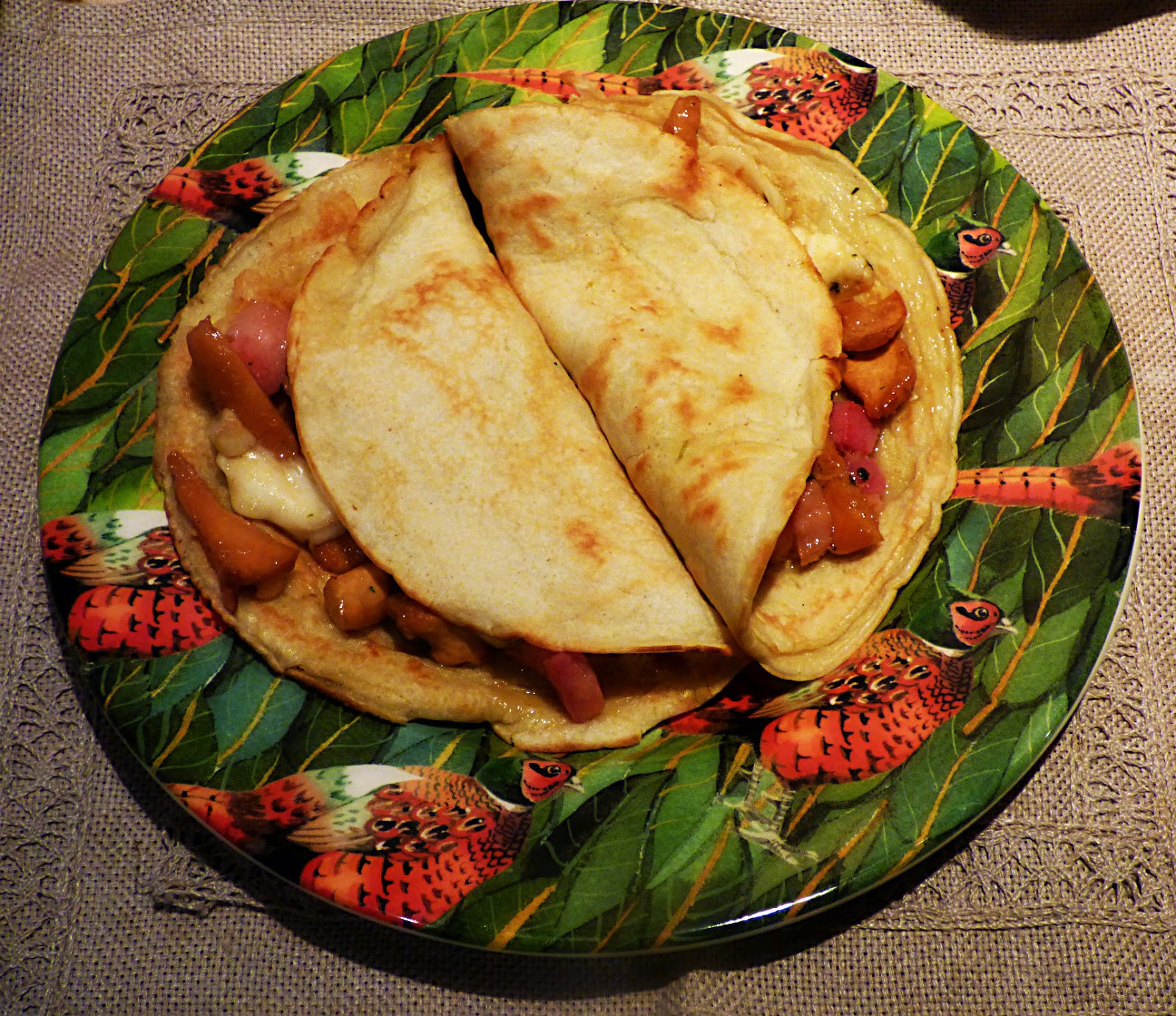 Chez Maximka Savoury beer pancakes with wild mushrooms and bacon