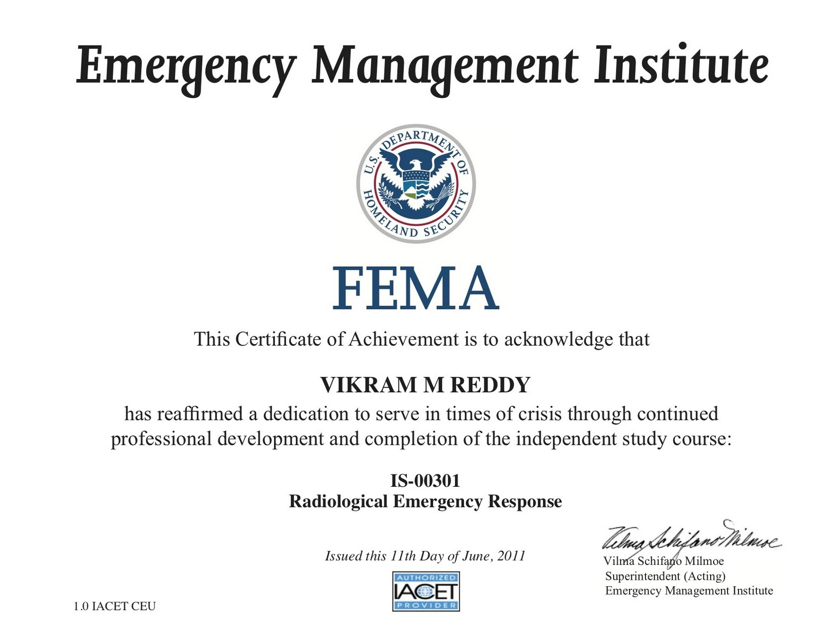 managementconfidential DEPARTMENT OF HOMELAND SECURITY FEMA EMI