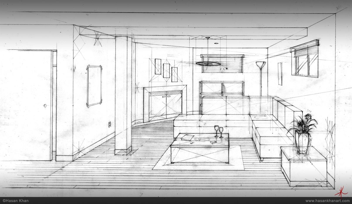 Hasan Khan Technical Drawing Room Interior