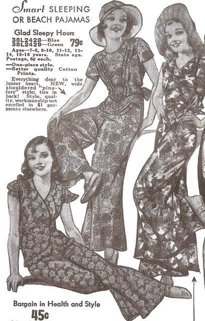 Kitten Vintage: 1930s Fashion History & Inspiration - Beach and Lounging  Pyjamas