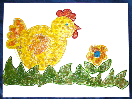 eggshell mosaic craft project for kids