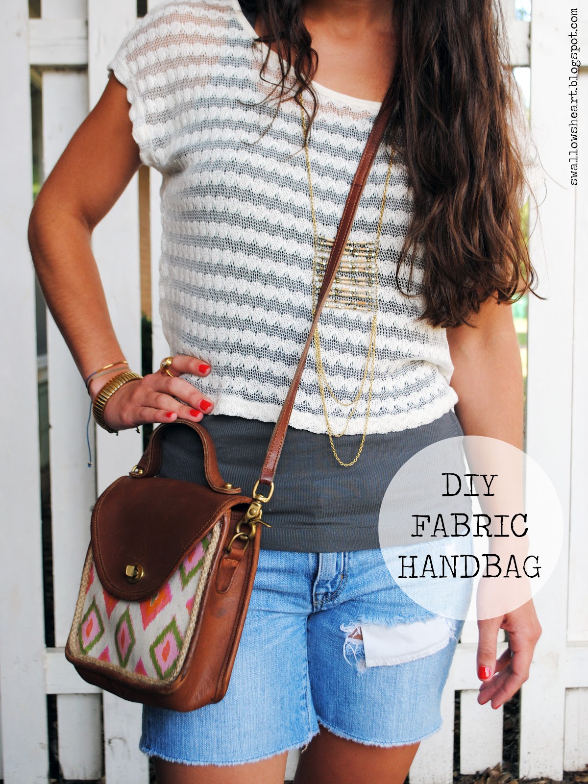 swallow's heart {DIY} Custom fabric handbag