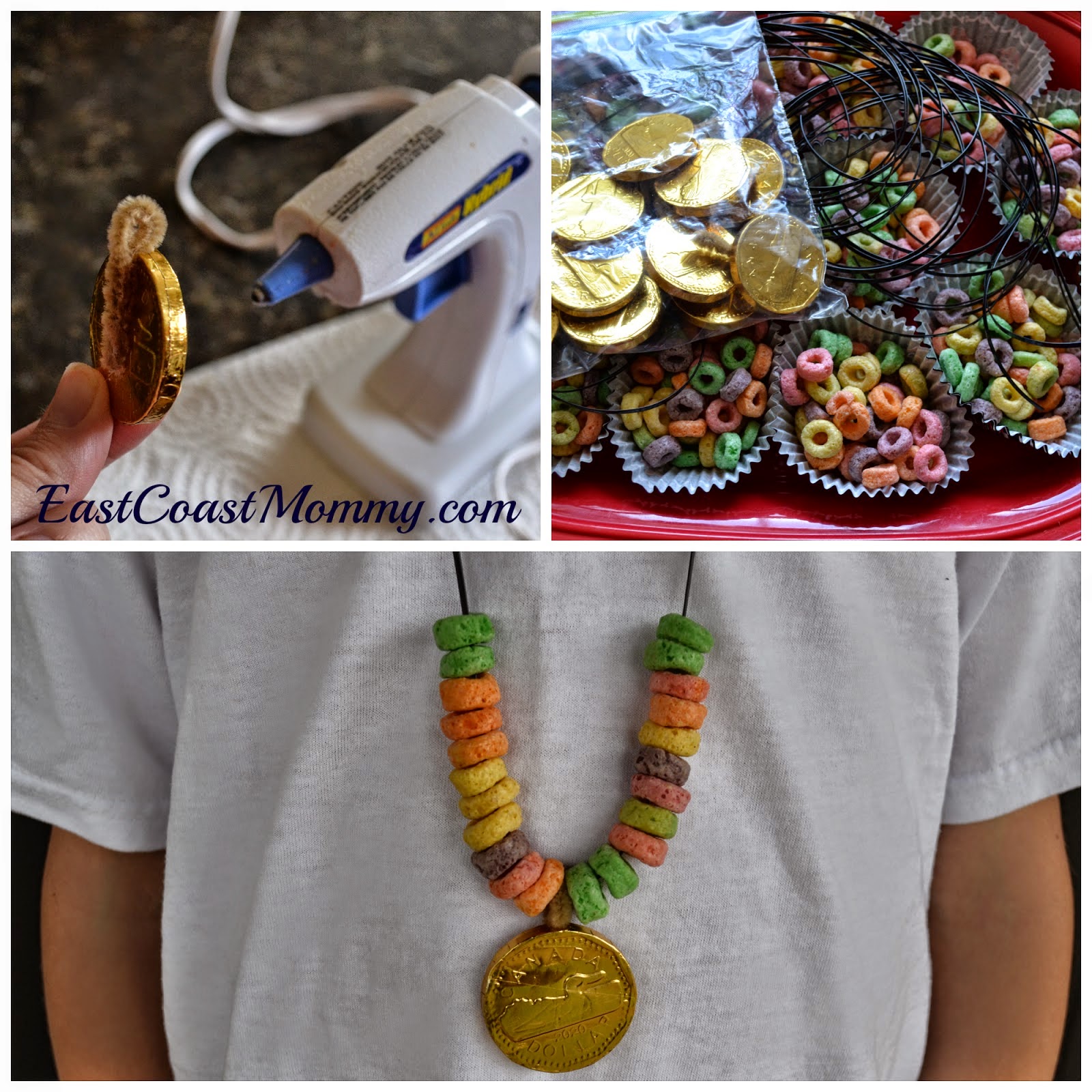 East Coast Mommy Edible St.Patrick's Day Craft {Rainbow Necklace}