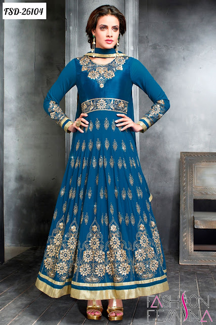 Blue Designer Anarkali Suit