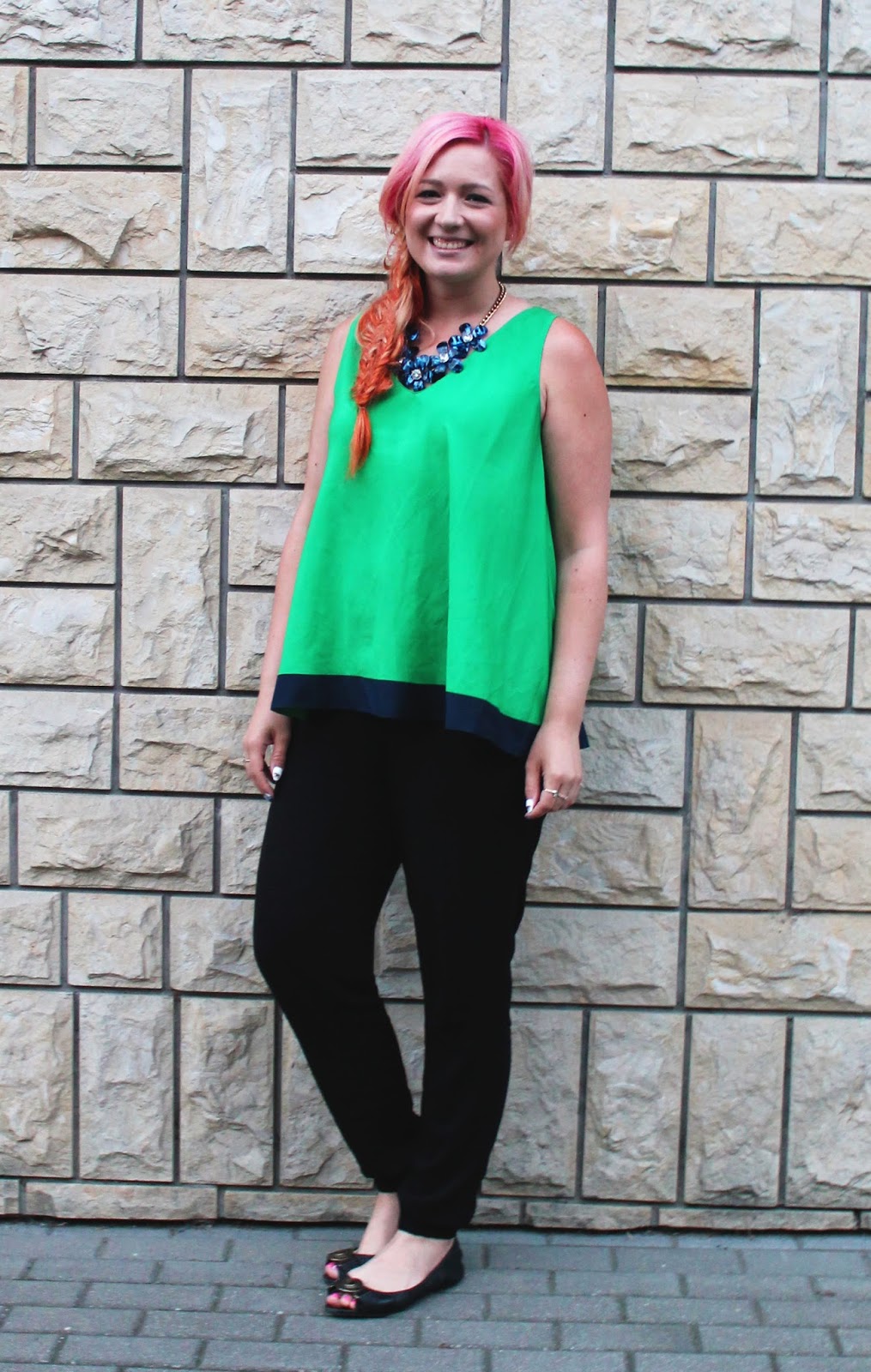 Pink Hair with a Green Top Jersey Girl, Texan Heart