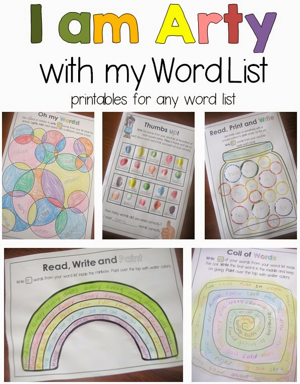 Art Printables for any Word List Clever Classroom