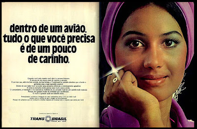Trans Brasil, aviões, jatos; 1974; década de 70. os anos 70; propaganda na década de 70; Brazil in the 70s, história anos 70; Oswaldo Hernandez;