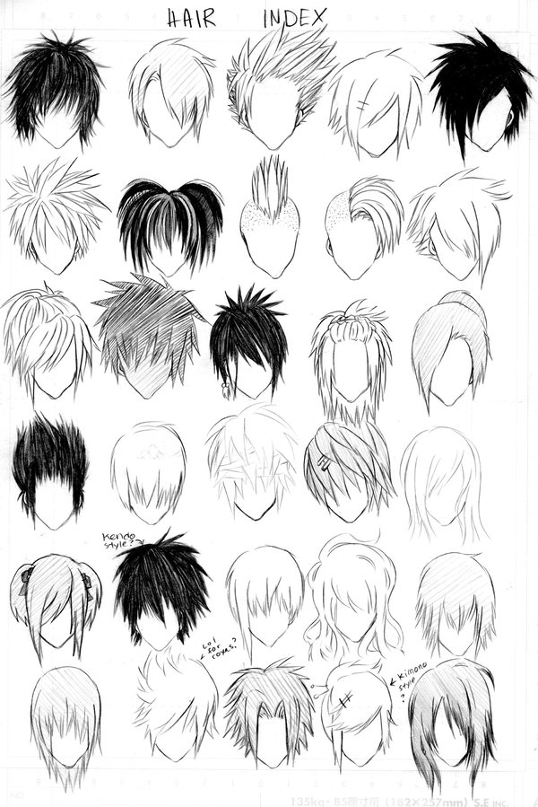 COMO DESENHAR CABELO DE ANIME E MANGÁ FEMININO E MASCULINO