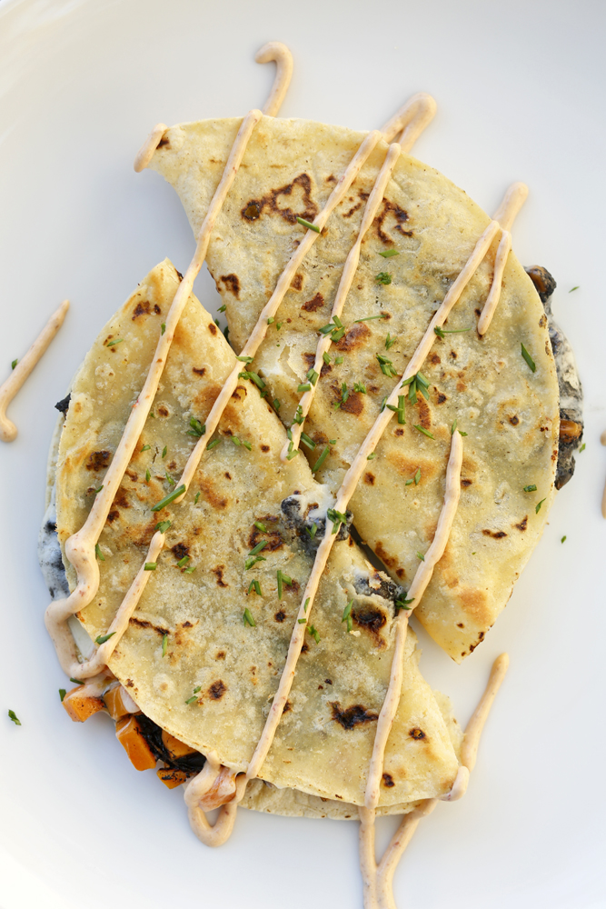 The Chubby Vegetarian Huitlacoche and Sweet Potato Quesadillas With