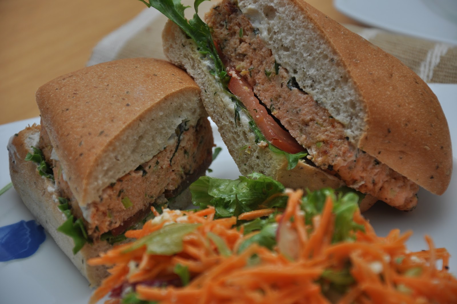 Delicious and Healthy Salmon Patty Sandwiches Jyotsna's World