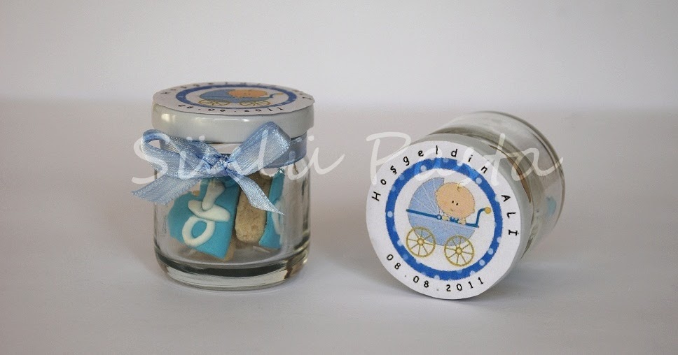 Süslü Pasta Küçük Kavanozda Kurabiyeler Bebekler için