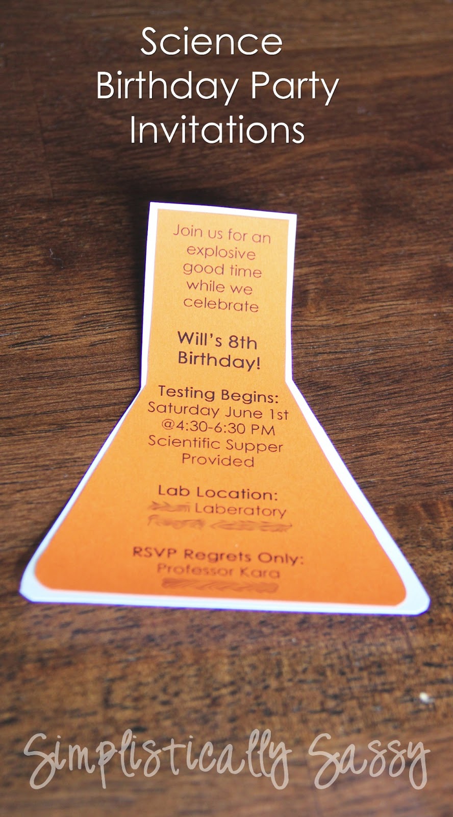 Science birthday party invitations by Simplistically Sassy