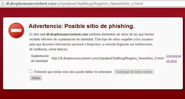 sitio de phishing - sitio falso - sitio de robo