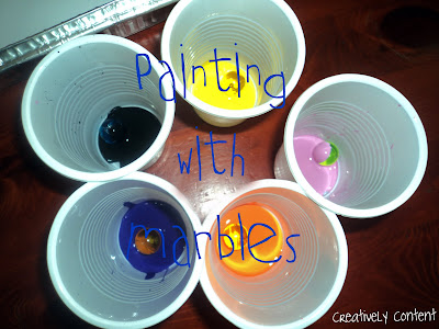  Painting with marbles @ Creatively Content 
