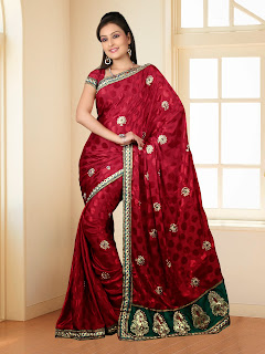 Jacquard Fancy embroidered sari-4 