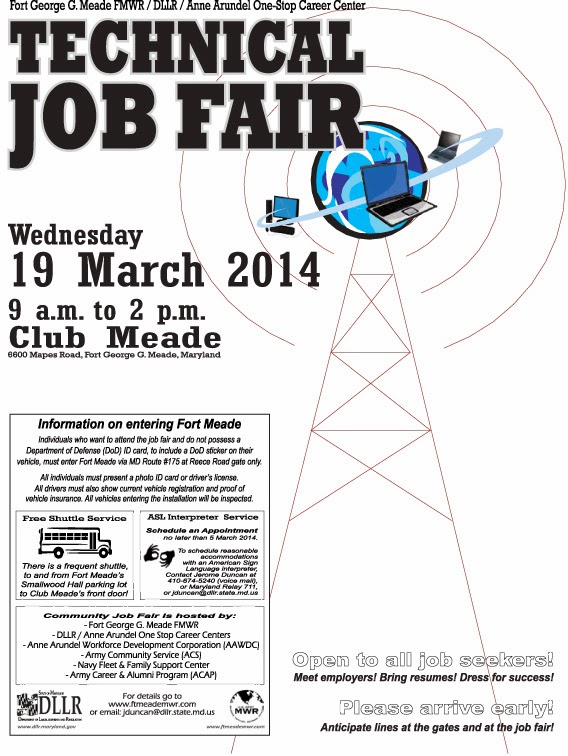 Fort Meade Job Fairs (Fort Meade Technical Job FairMarch 19, 2014 and
