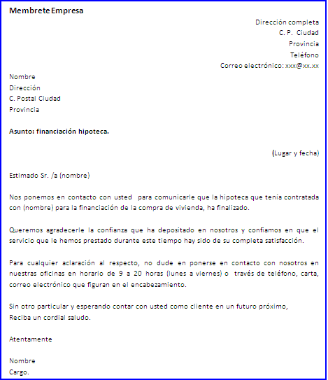 modelos de cartas formales