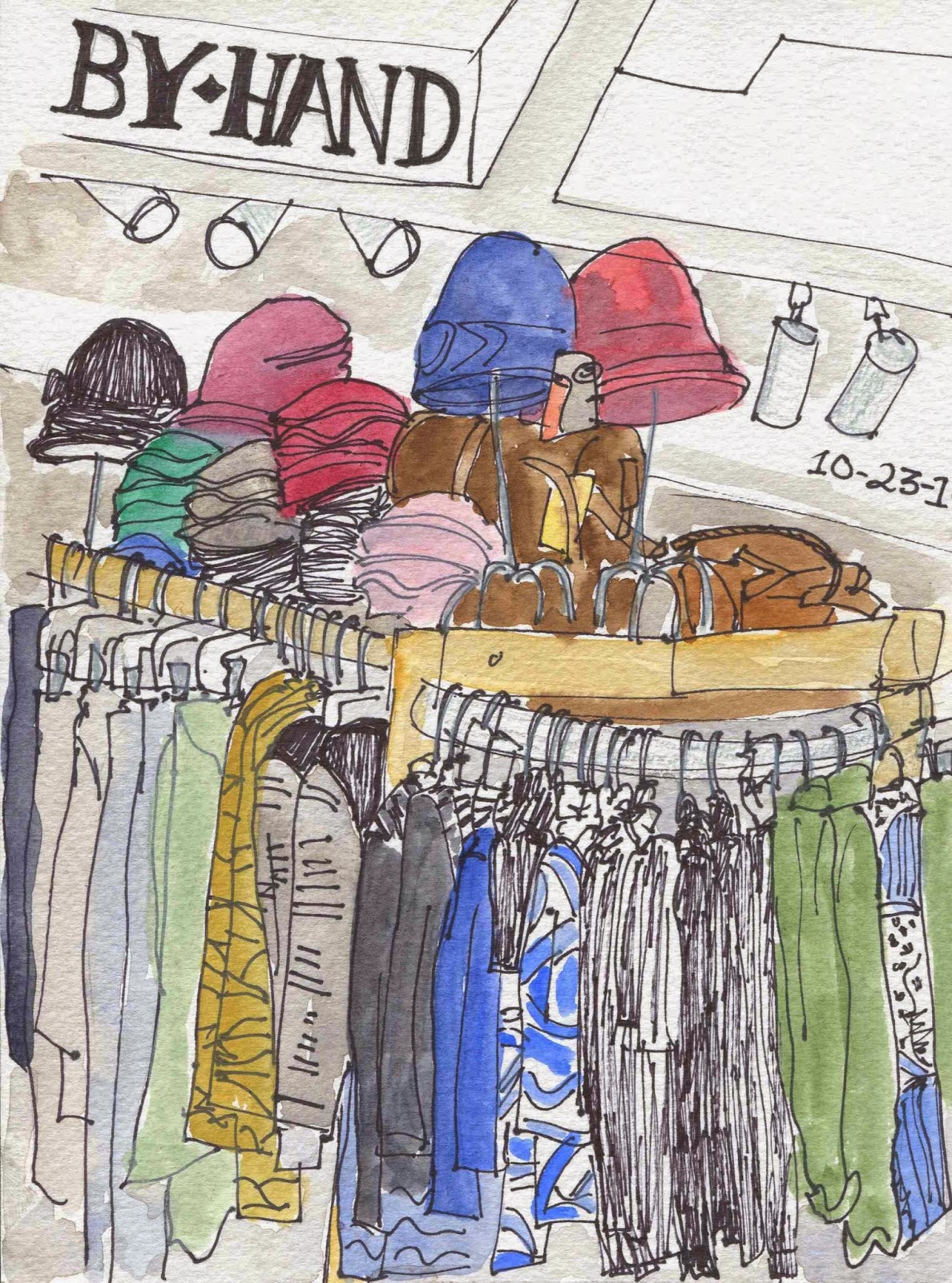 Urban Sketchers S.F. Bay Area By Hand Clothing Store