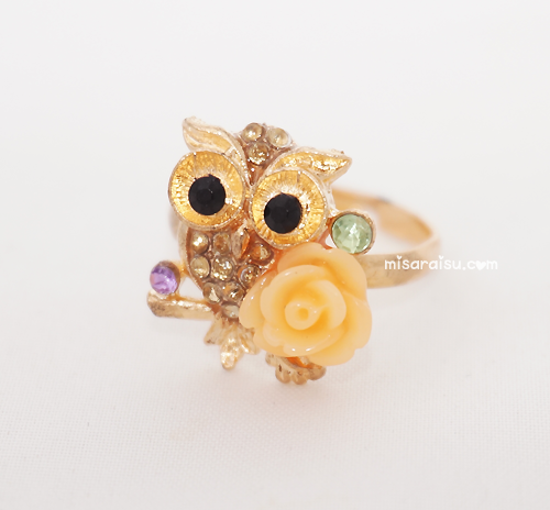 cute owl floral ring