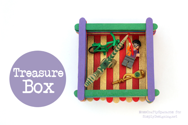 Treasure Box with Popsicle Sticks - this is a really fun kid craft that has so many uses!  #kidcraft #kidactivity #summer
