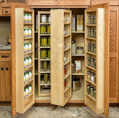 wooden storage cabinets with doors and shelves