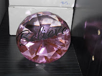 Pink Diamond Shaped Paperweight
