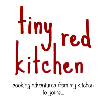 tiny red kitchen