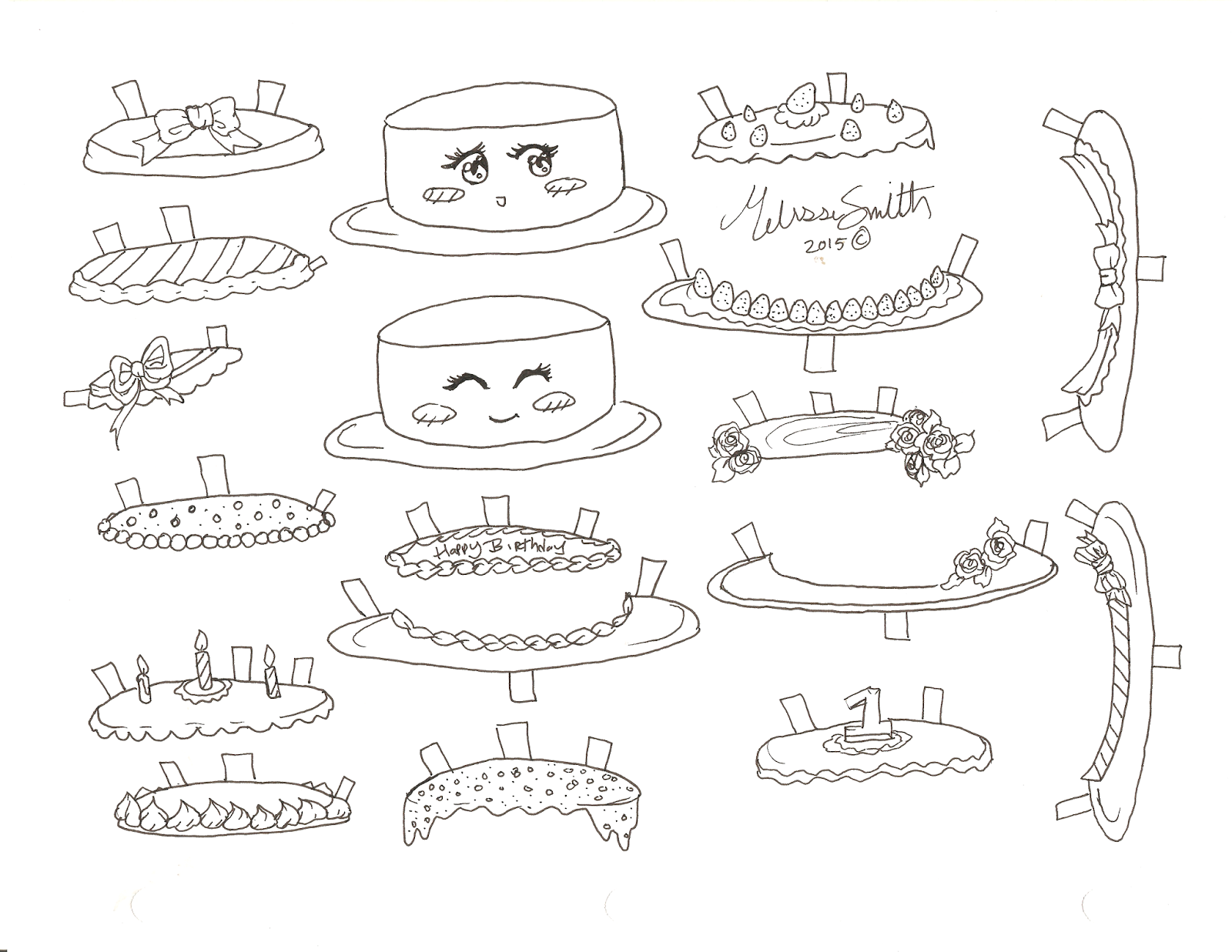 Miss Missy Paper Dolls Birthday Cake