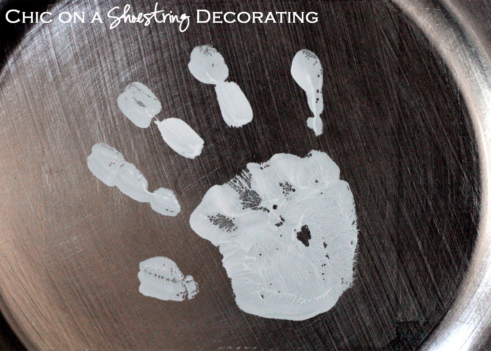 handprint plate tutorial;{from chic on a shoestring decorating}
