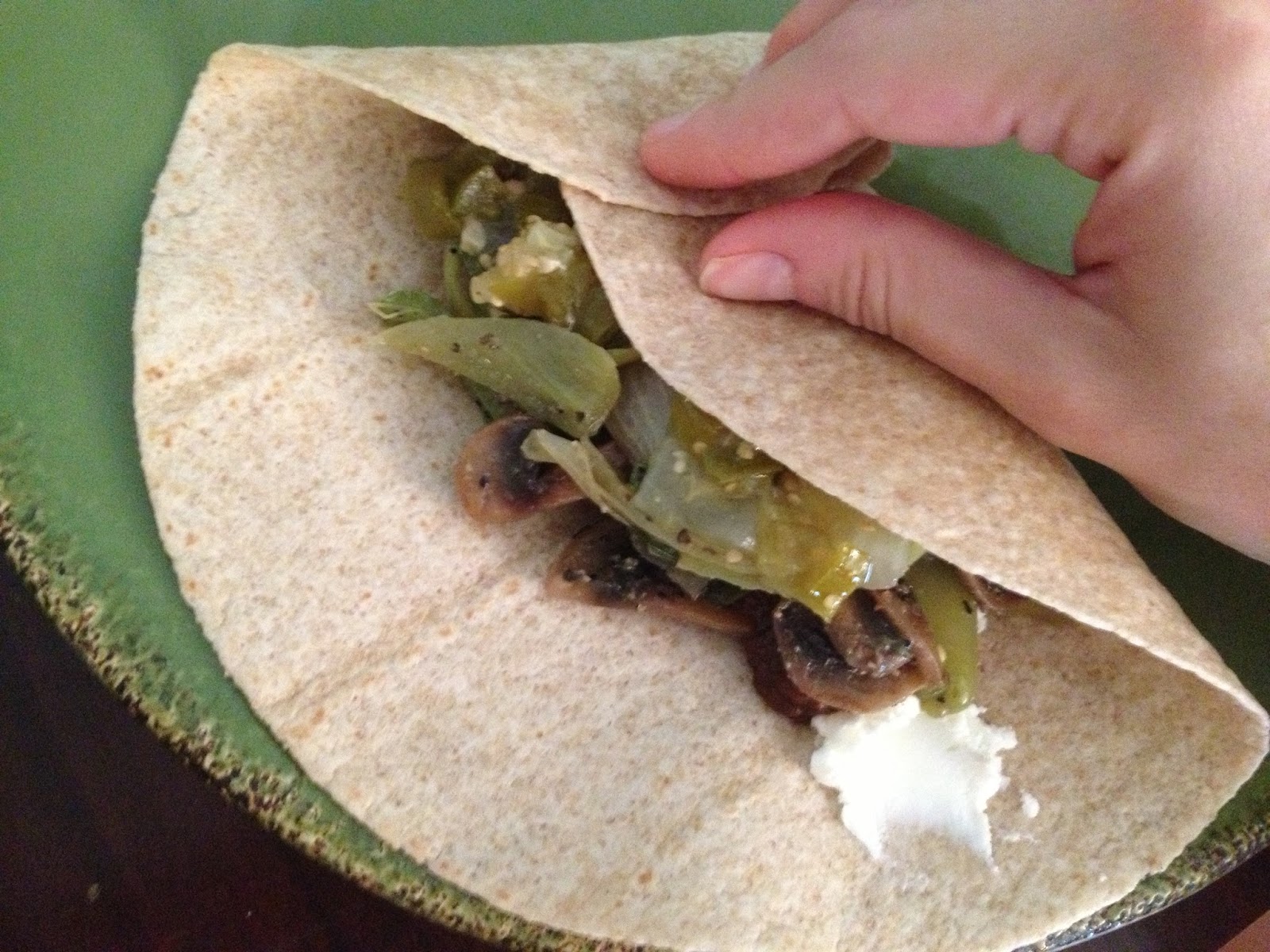 Working Out and Eating In Fajitas with Mole Sauce, Goat Cheese, and