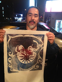 Woodblock print for donation