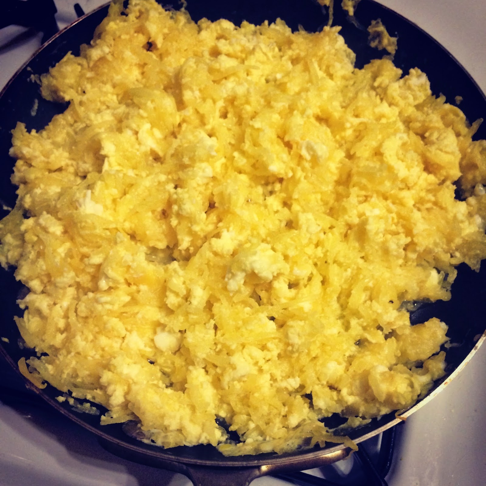 Little Cook in the Big City Spaghetti Squash Scrambled Eggs