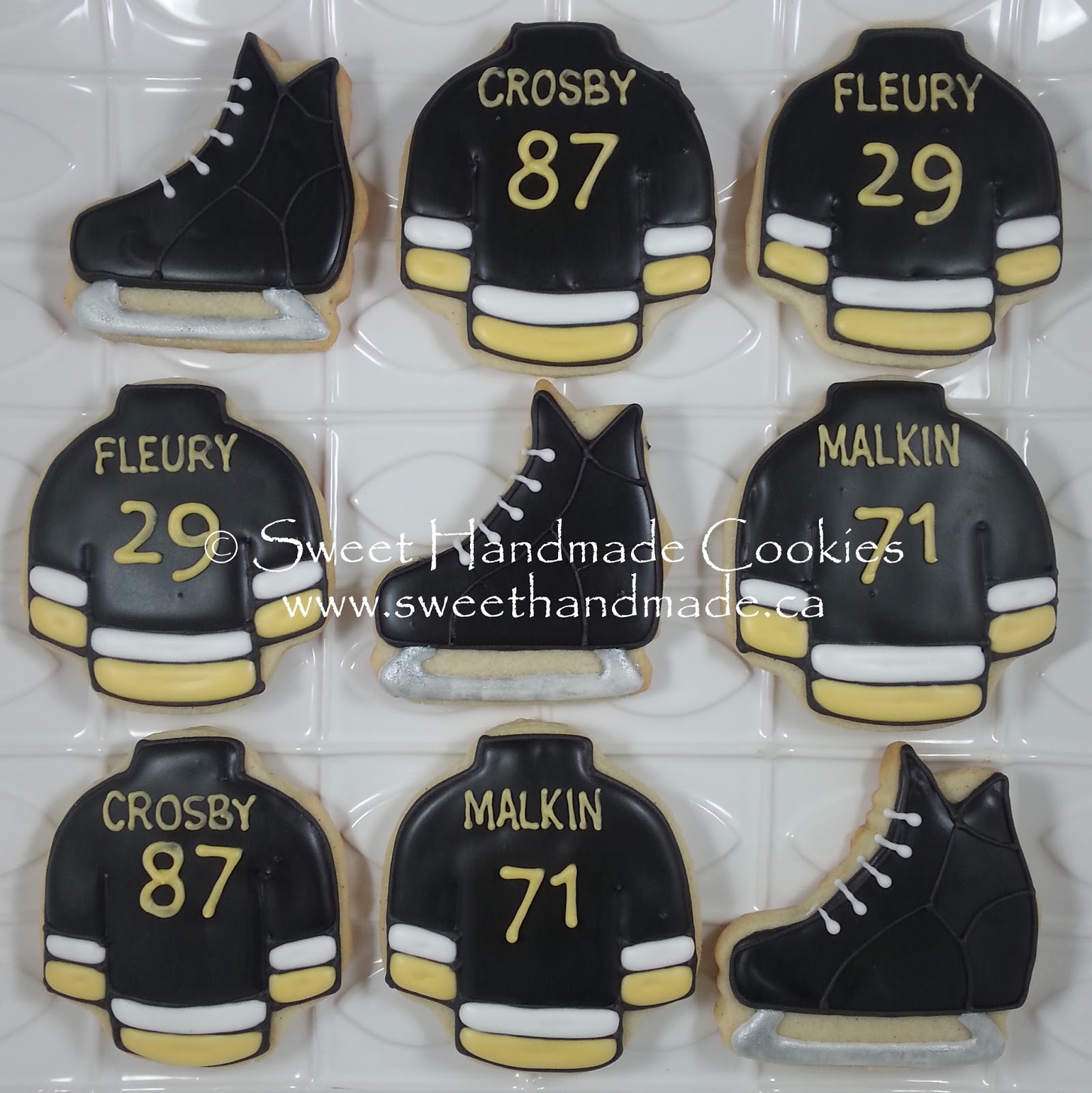 Sweet Handmade Cookies Pittsburgh Penquins Hockey Jersey Cookies