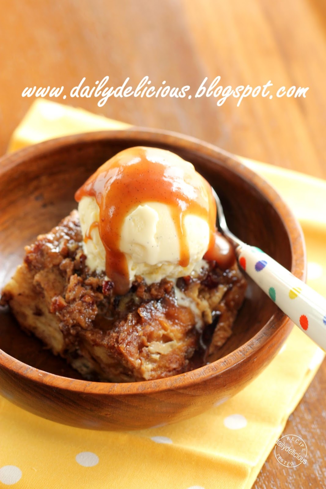 dailydelicious: Happy Cooking with LG SolarDom: Caramel Pecan Bread Pudding