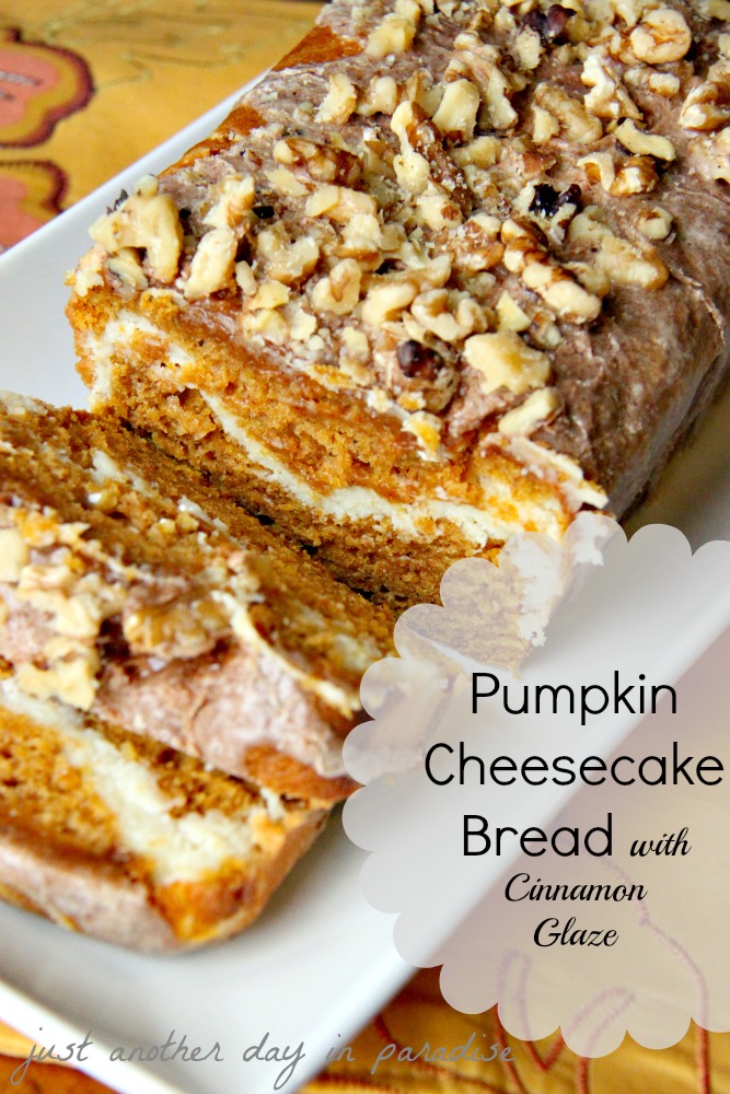 Larissa Another Day Pumpkin Cheesecake Bread with Cinnamon Glaze
