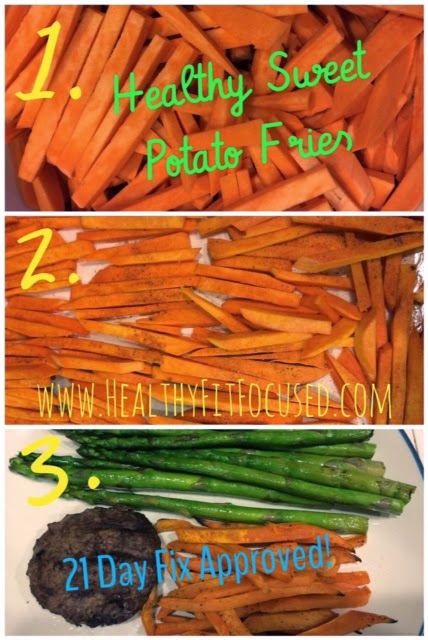 Healthy Sweet Potato Fries, Burger, 21 Day Fix Meal