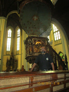 Below the "Pulpit" of Jakarta Catholic Cathedral.