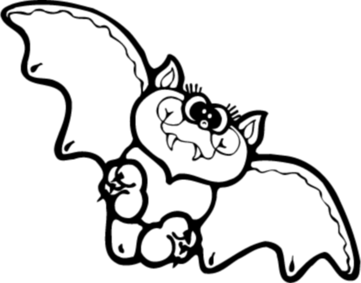 Halloween Bat Coloring Pages : Bats Cute Smile | Kids Coloring Pages